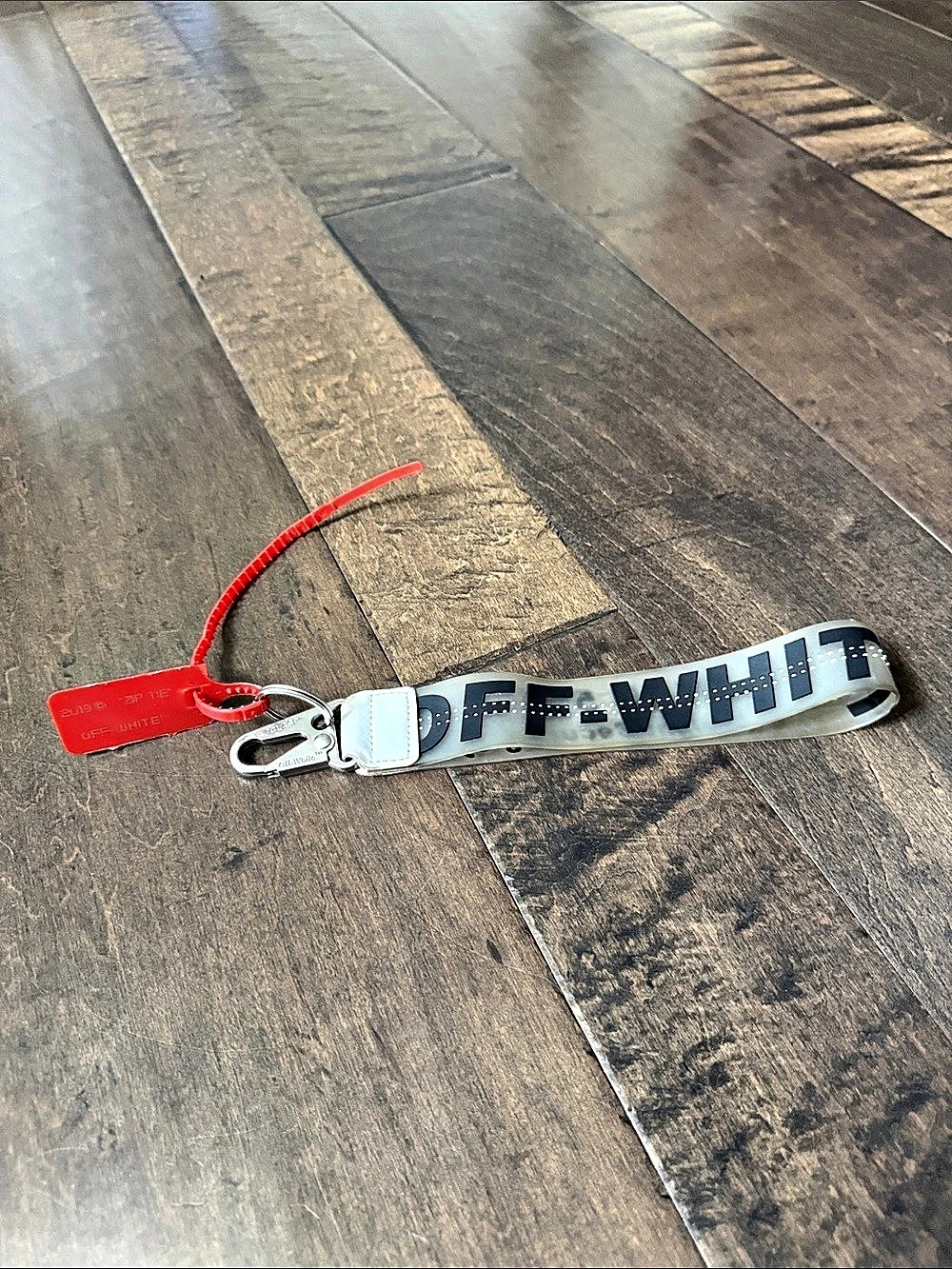Off-White Industrial Rubber Keychain Gray & Red